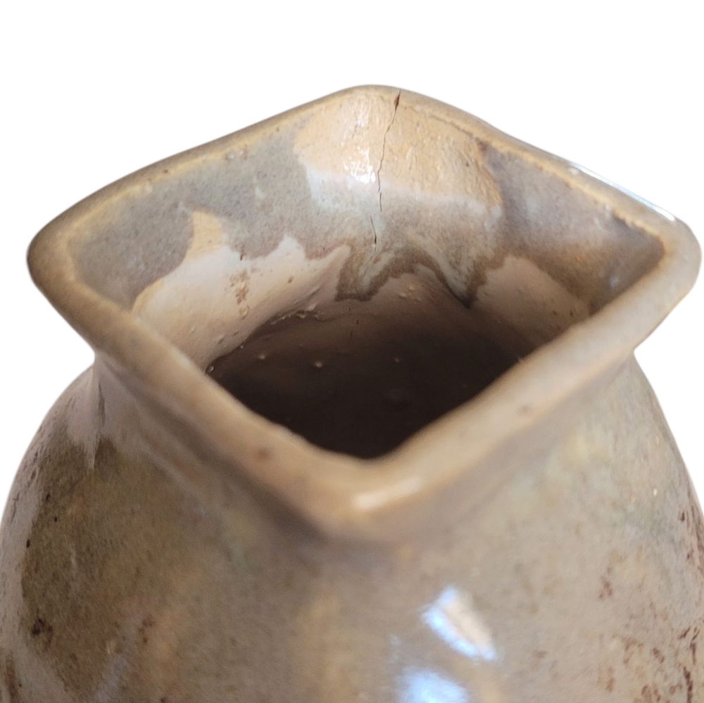 Hand Crafted Cream and Brown Ceramic Vase - Picture 10 of 16